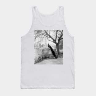 Black and White Peacock Scene Tank Top